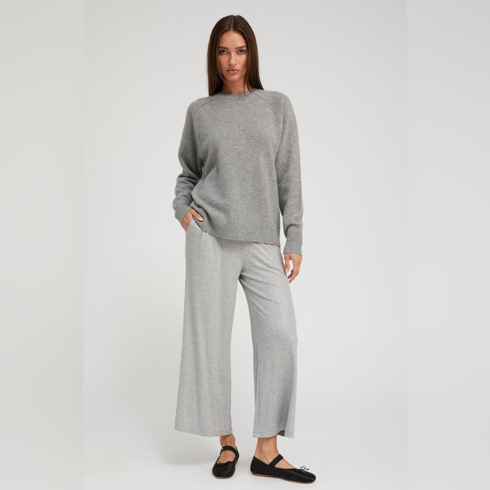 Luxury Knit Sweater Cozy Buttery Soft Pullover Jumper Neutral Gray Size Large - Picture 15 of 16